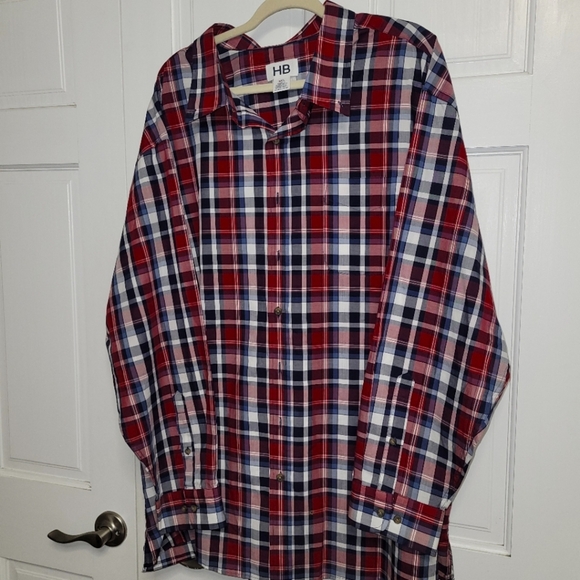Harbor Bay Long Sleeve Red Plaid Button Down- Men's Big & Tall Size 3XL - Picture 1 of 6